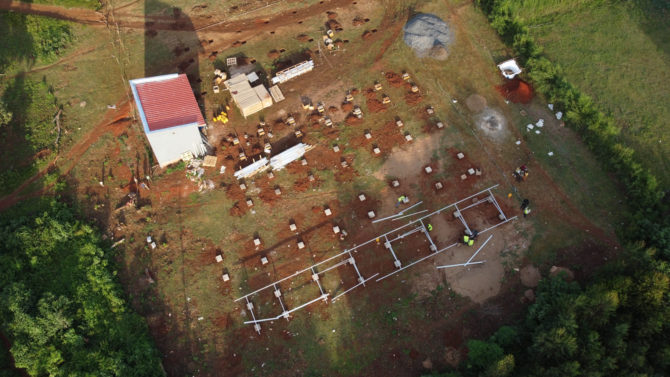 Aerial view of the 200 kW Oborso East solar mini-grid in Oromia, Ethiopia